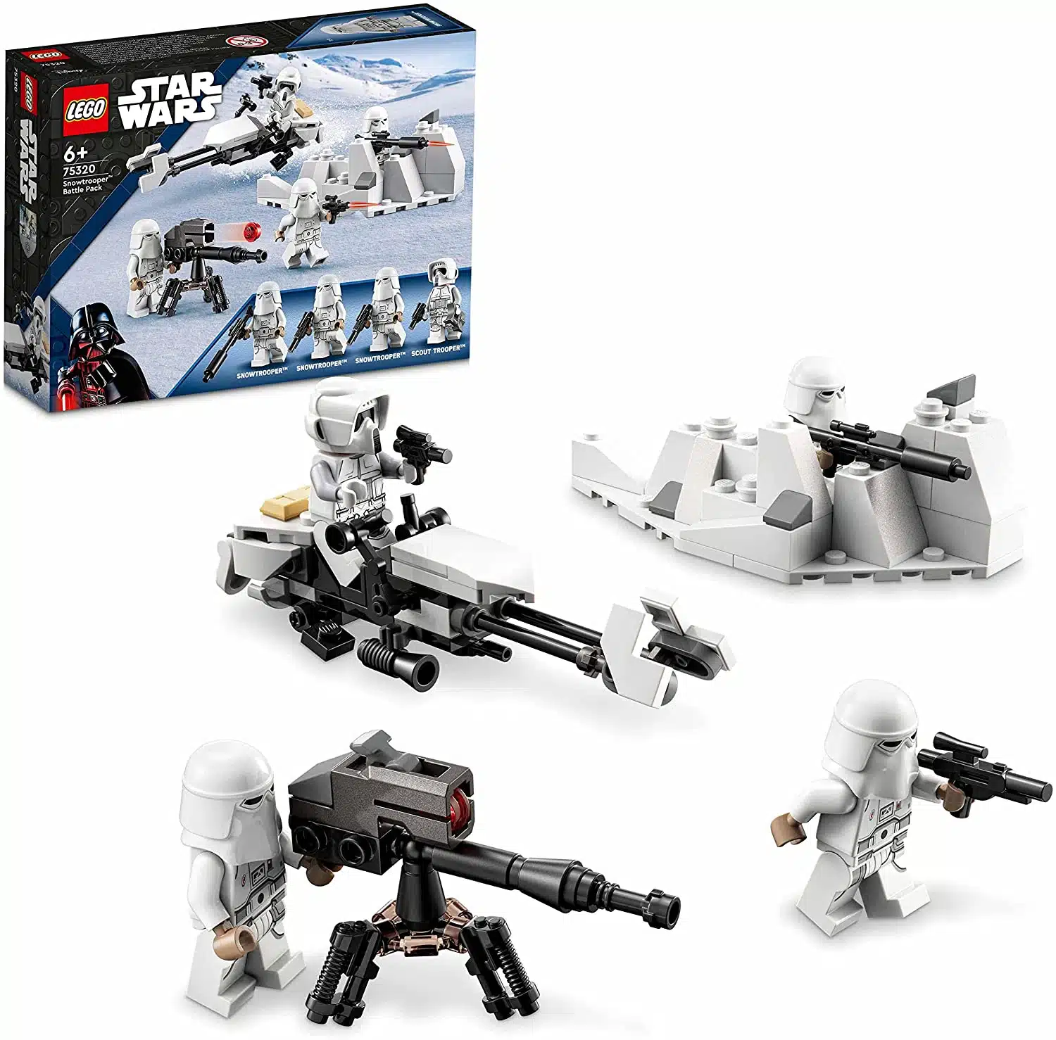  LEGO 75320 Star Wars Snowtrooper Battle Pack mit 4 Figuren, Waffen und Düsenschlitten