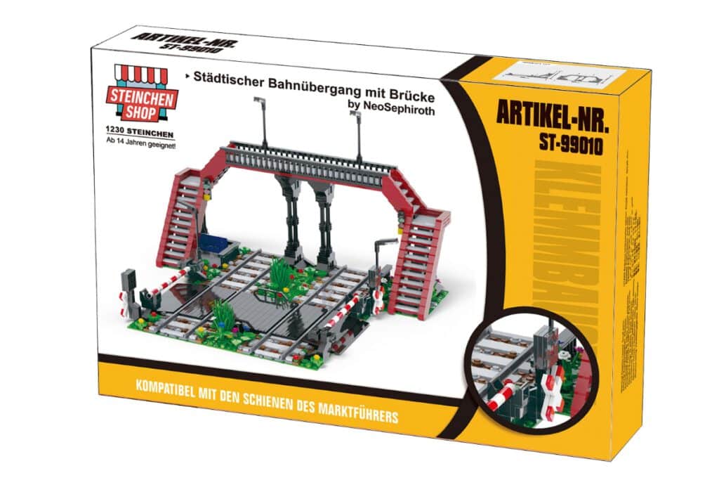 Steinchenshop ST-99010 Städtischer Bahnübergang mit Brücke 