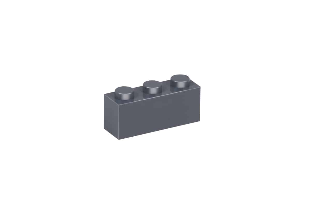 Klemmbaustein 1 x 3 brick Farbe dark bluish gray Klemmbaustein 1 x 3 brick Farbe dark bluish gray