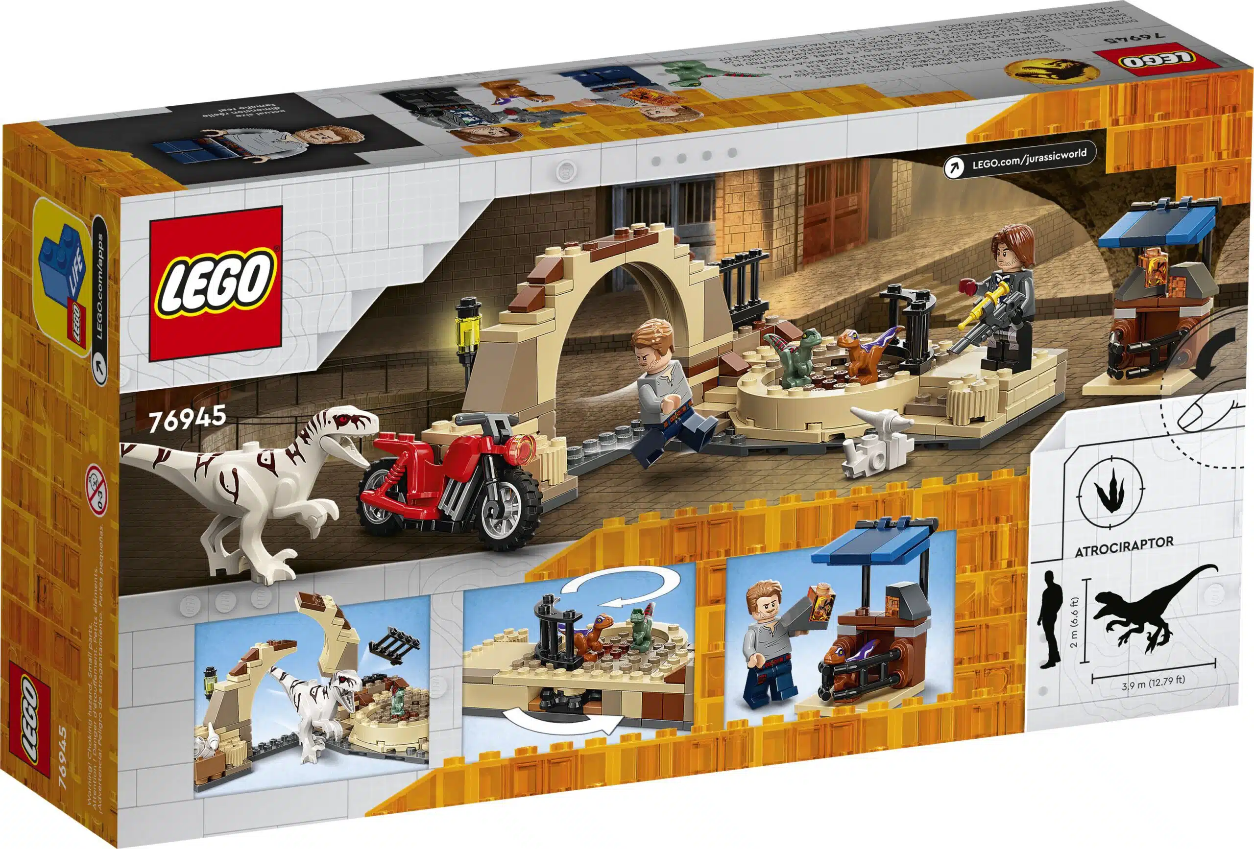 LEGO® Jurassic World 76945 Atrociraptor: Motorradverfolgungsjagd