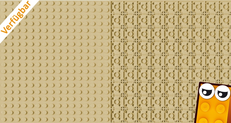 MightyBricks News: Wieder verfügbar die Wange unterbaubaren Grundplatten 32 x 32 Noppen in sand / tan