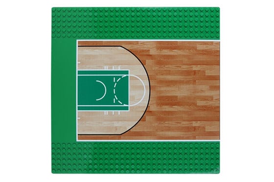 Basketball / Basketballplatz Grundplatte 32 x 32 Noppen in der Farbe grün für Deine Klemmbausteinewelt.