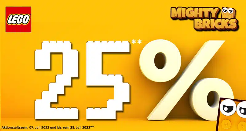 MightyBricks News: Summer Sale bis zu 25% Rabatt auf ausgewählte LEGO Artikel -Aktionszeitraum: 07. Juli 2022 und bis zum 28. Juli 2022**