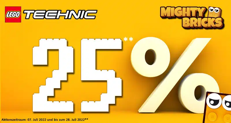 MightyBricks News: 25% Rabatt auf ausgewählte LEGO Technic Sets