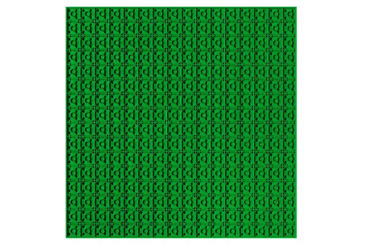 Unterbaubare Grundplatte 32 x 32 Noppen in der Farbe grün für Deine Klemmbausteinewelt.