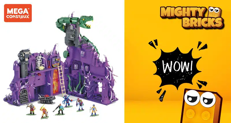 MightyBricks News: Mega Construx HHD16 - Masters of the Universe Snake Mountain Bauset, Spielset mit 3.800 Teilen und 6 beweglichen Mikro-Actionfiguren