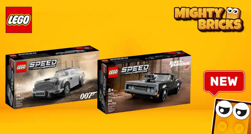 MightyBricks News: EGO Speed Champions 2022 Sommer-Neuheiten: 76911 Aston Martin DB5 und 76912 Fast & Furious 1970 Dodge Charger R/T