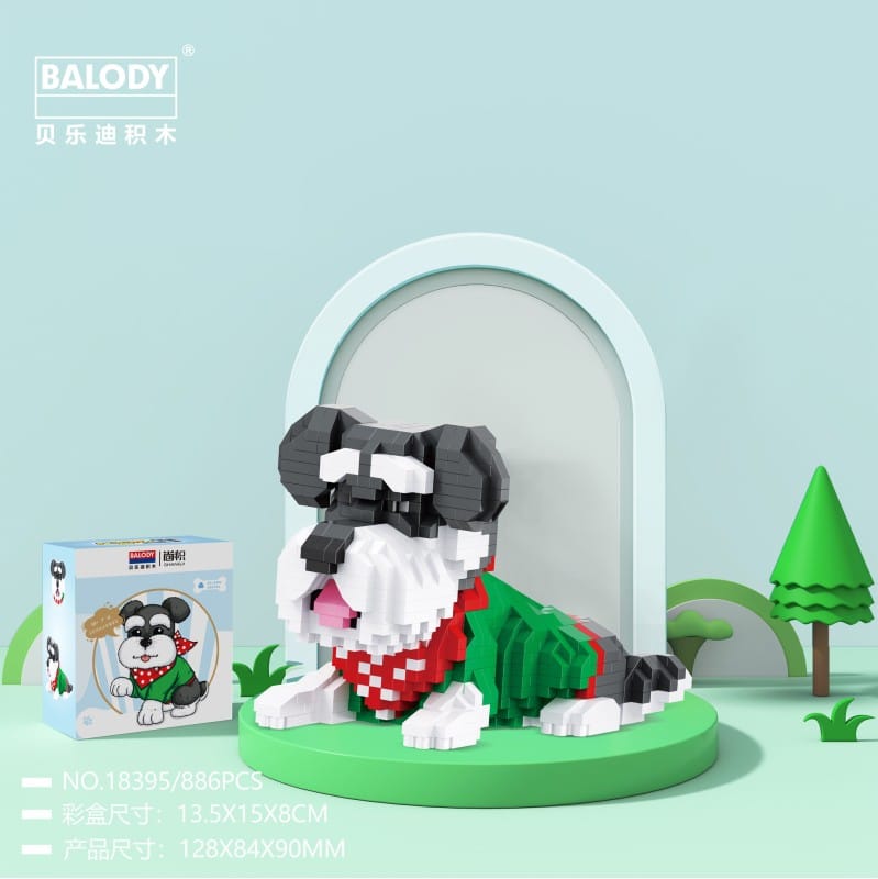 balody-18395-diamondblocks-hund-schnauzer Balody 18395 Schnauzer