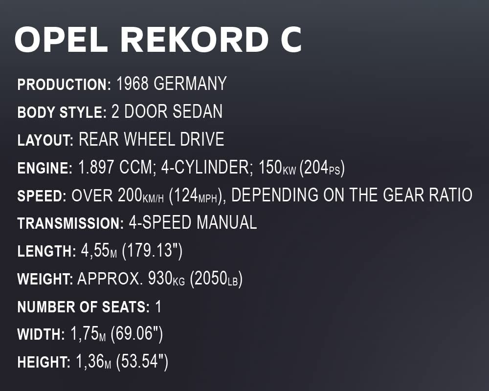 COBI 24333 Opel Rekord C Schwarze Witwe