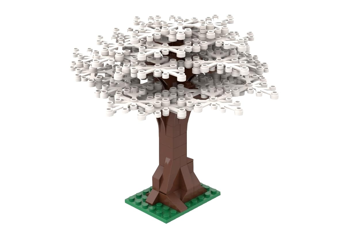 Mini-Set Klemmbaustein Baum | Großer Baum mit weißen Blättern Mini-Set Klemmbaustein Baum | Großer Baum mit weißen Blättern