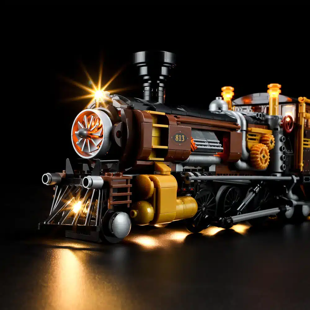 Funwhole Steampunk Ore Train | Steampunk Zug aus Klemmbausteinen inkl. LED Beleuchtungs-Set