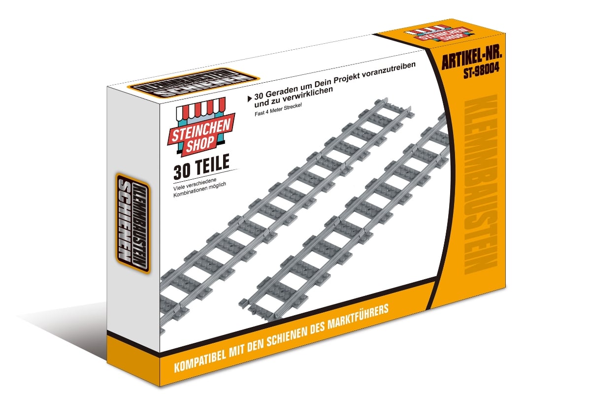 Steinchenshop ST-98004 Eisenbahn Schiene 30 Geraden Eisenbahn Schiene 30 Geraden im Karton
