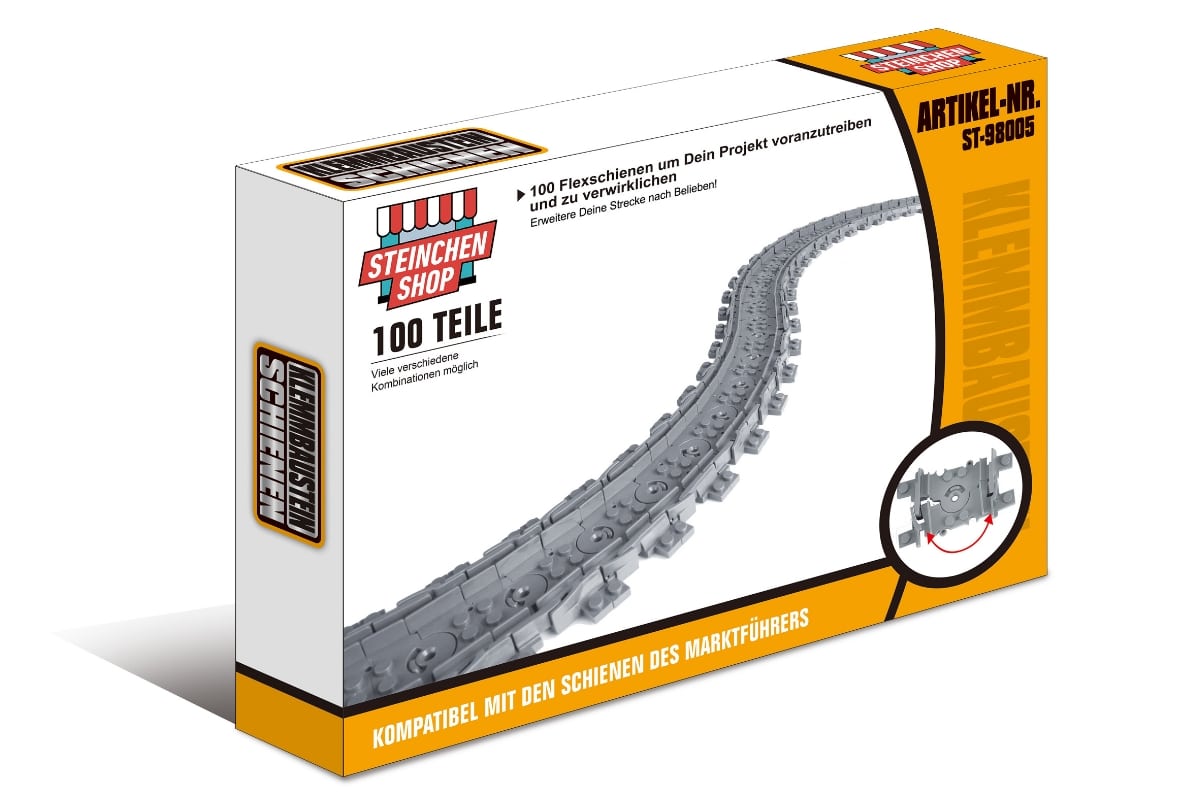 Steinchenshop ST 98005 Eisenbahn Schiene 100 Flexschienen im Karton Eisenbahn Schiene 100 Flexschienen im Karton