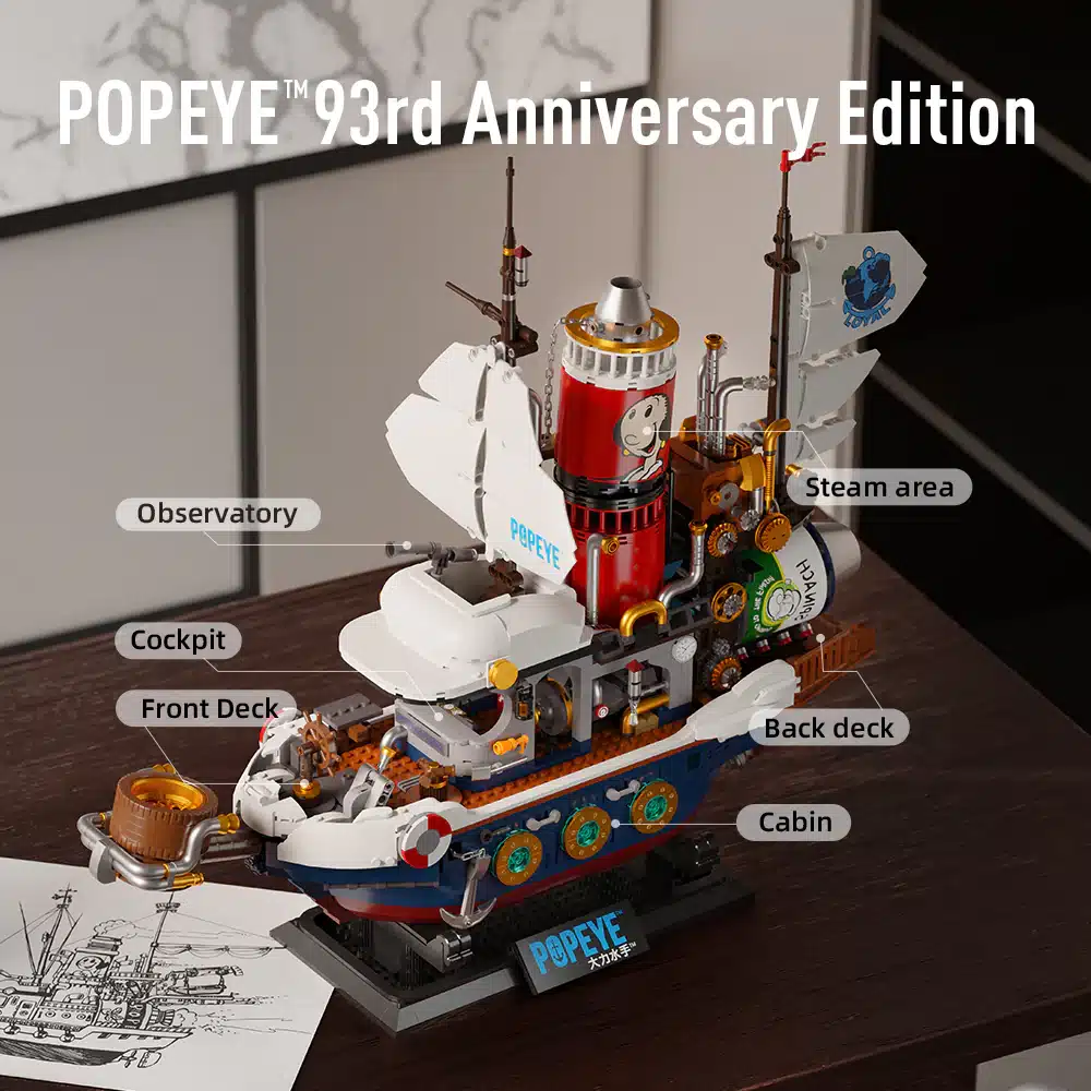 Pantasy 86402 Popeye Treasure Hunt Steamship Klemmbaustein Set