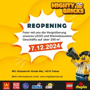MightyBricks LEGO und Klemmbaustein Reopening am 7. Dezember in Teltow, nähe Berlin