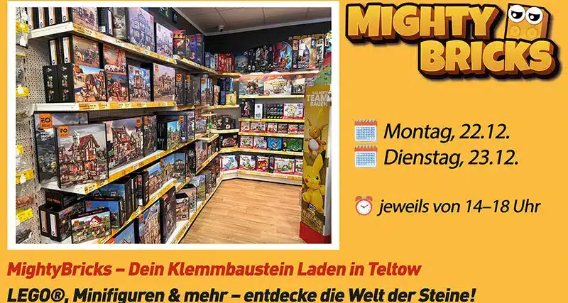 MightyBricks News: Sonderöffnung vor Weihnachten bei MightyBricks in Teltow