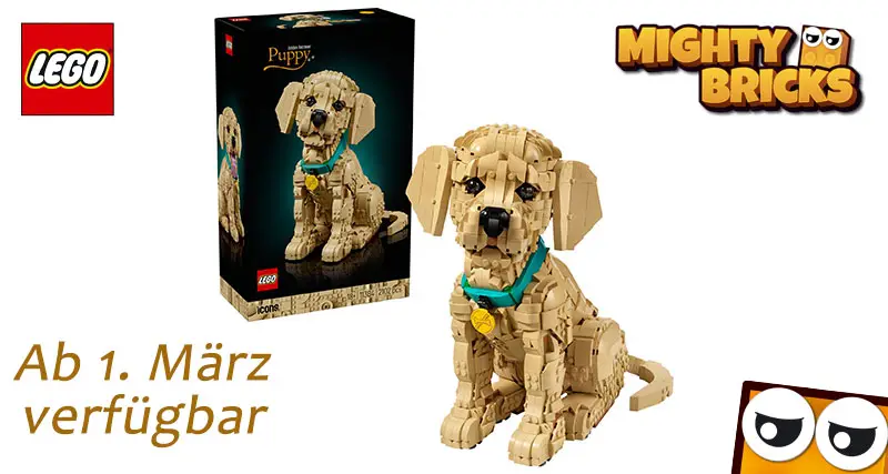 LEGO® Icons 11384 Golden Retriever Welpe – Herzstück für Hundefans & Sammler