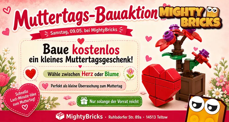 MightyBricks News: Muttertag Bauaktion am 9. Mai 2026