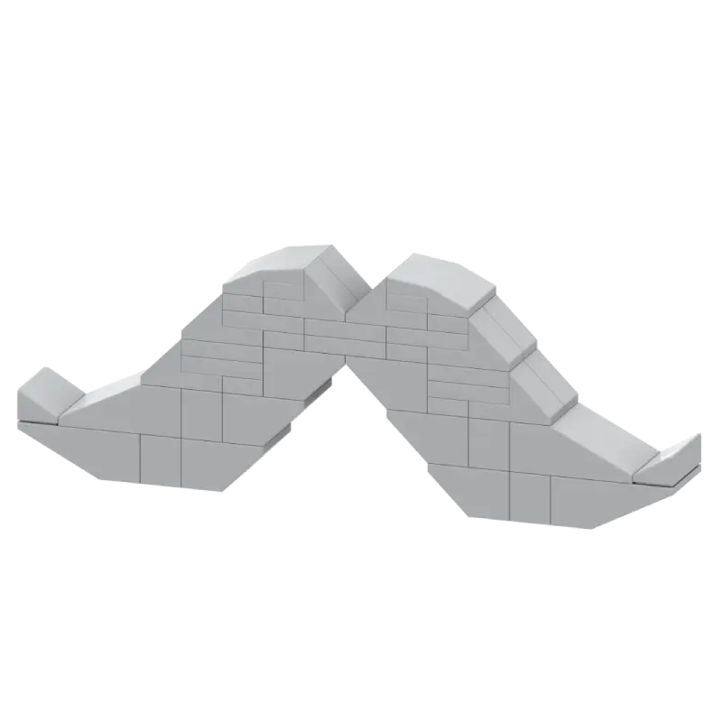 MightyBricks Klembaustein Schnurrbart - Vatertag Bauaktion - baue einen Schnurrbart aus Klemmbausteinen