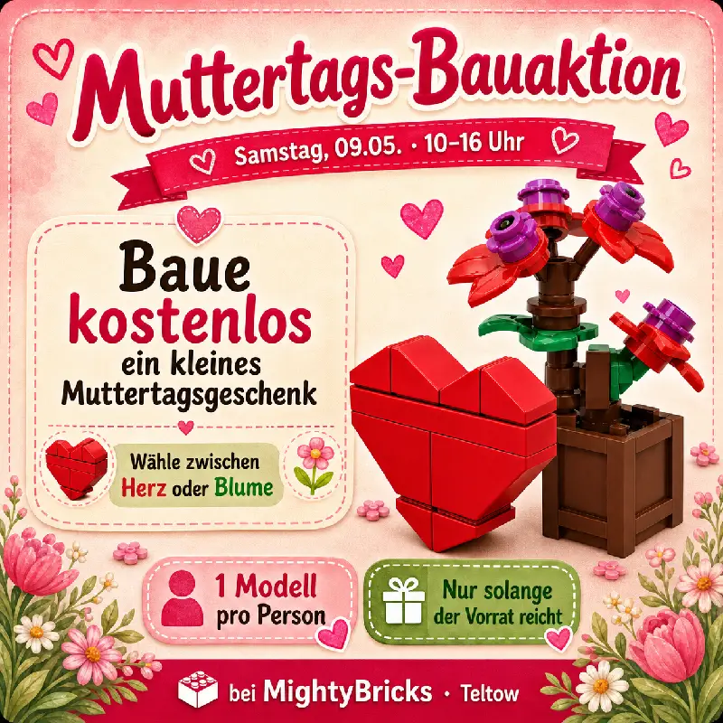 MightyBricks Muttertag-Bauaktion in Teltow, am 9. Mai 2026