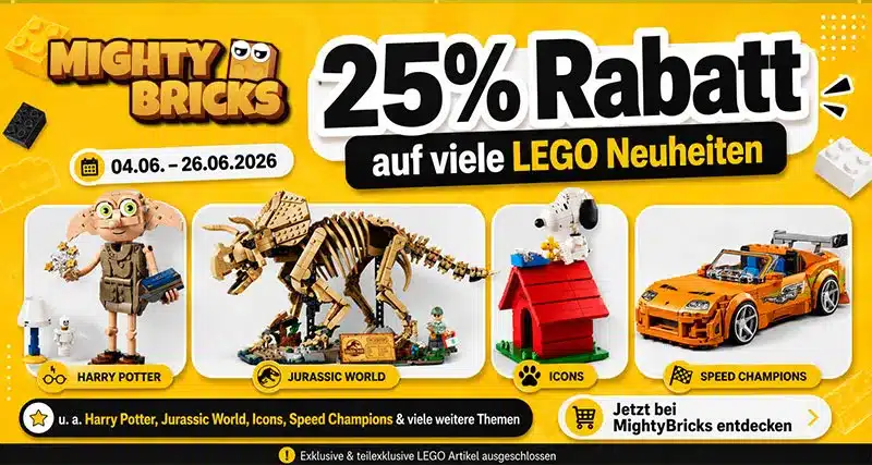 LEGO Neuheiten Juni 2026: Sommer-Sets mit 25 % Rabatt bei MightyBricks