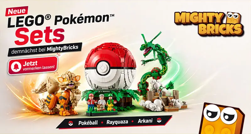 LEGO® Pokémon™ Neuheiten 2026: Mampfaxo, Arkani, Rayquaza und der große Pokéball kommen zu MightyBricks
