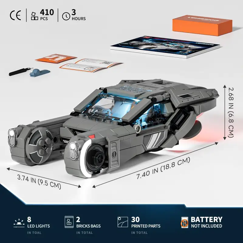 Lumibricks K’s Spinner 23001 aus Blade Runner 2049 mit LED-Beleuchtung bei MightyBricks in Teltow Lumibricks K’s Spinner 23001 aus Blade Runner 2049 mit LED-Beleuchtung bei MightyBricks in Teltow